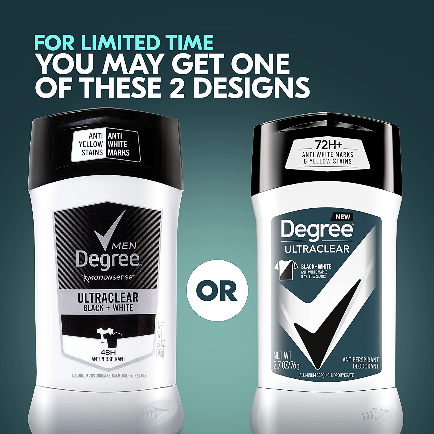 Degree Men UltraClear Antiperspirant Deodorant Black + White 4 count 72-Hour Sweat & Odor Protection Antiperspirant For Men With MotionSense Technology 2.70 Ounce (Pack of 4) - Image 3